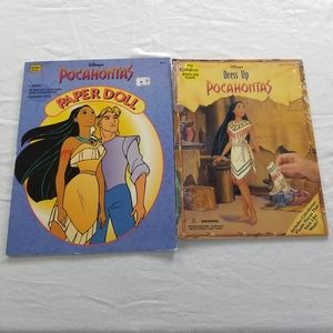 1995 2 Disney Pocahontas Paper Doll Set  Uncut One is Magnetic
